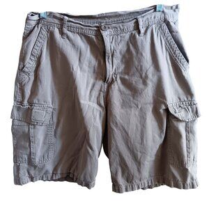 Vintage Bugle Boy Cargo Shorts 34 Beige Cotton With Pockets